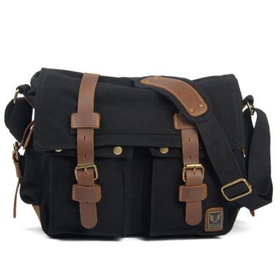 Canvas Leather Fashion Messenger Bag for Men, featuring a stylish design with durable materials, perfect for everyday use.