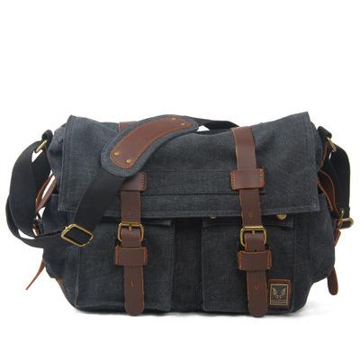 Canvas Leather Fashion Messenger Bag for Men, featuring a stylish design with durable materials, perfect for everyday use.