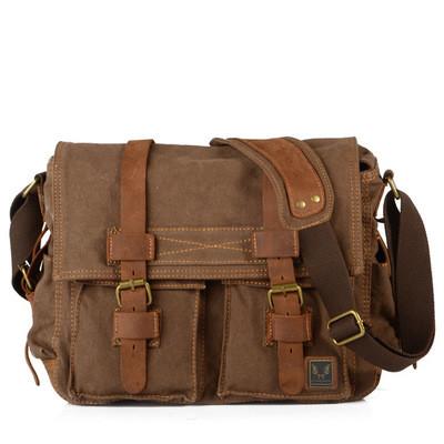 Canvas Leather Fashion Messenger Bag for Men, featuring a stylish design with durable materials, perfect for everyday use.