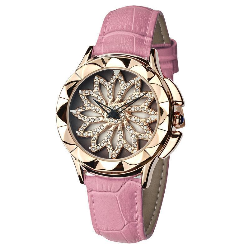 A stylish Casual Leisure Creative Quartz Watch for Women featuring a round dial, stainless steel clasp, and waterproof design.