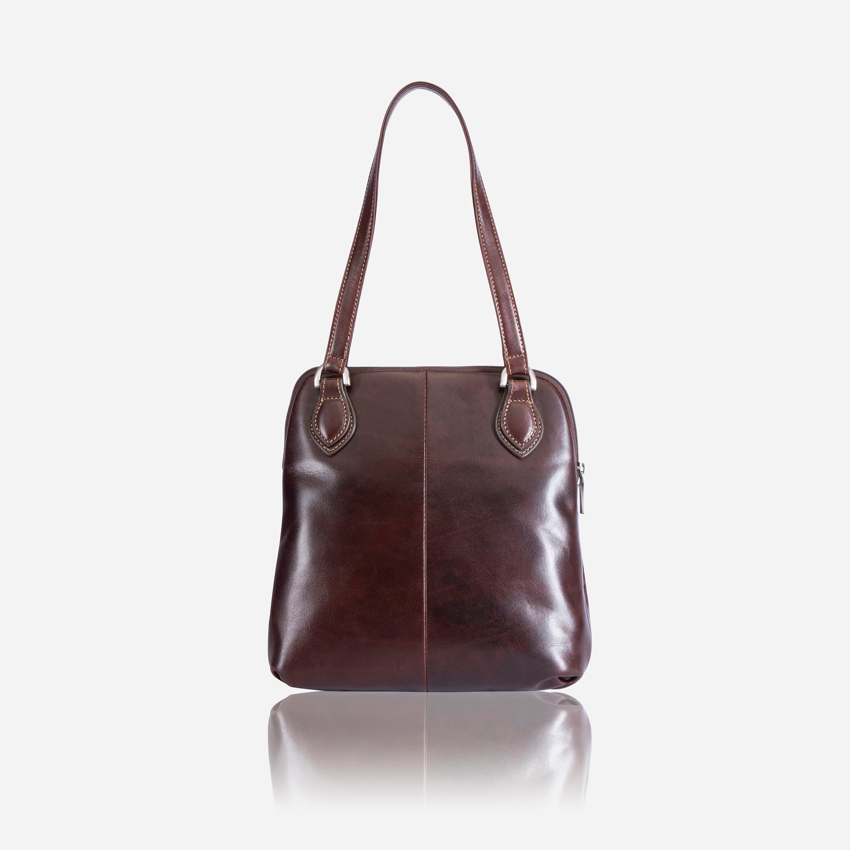 Compact Ladies Handbag in Tobacco, showcasing its elegant design and spacious interior.