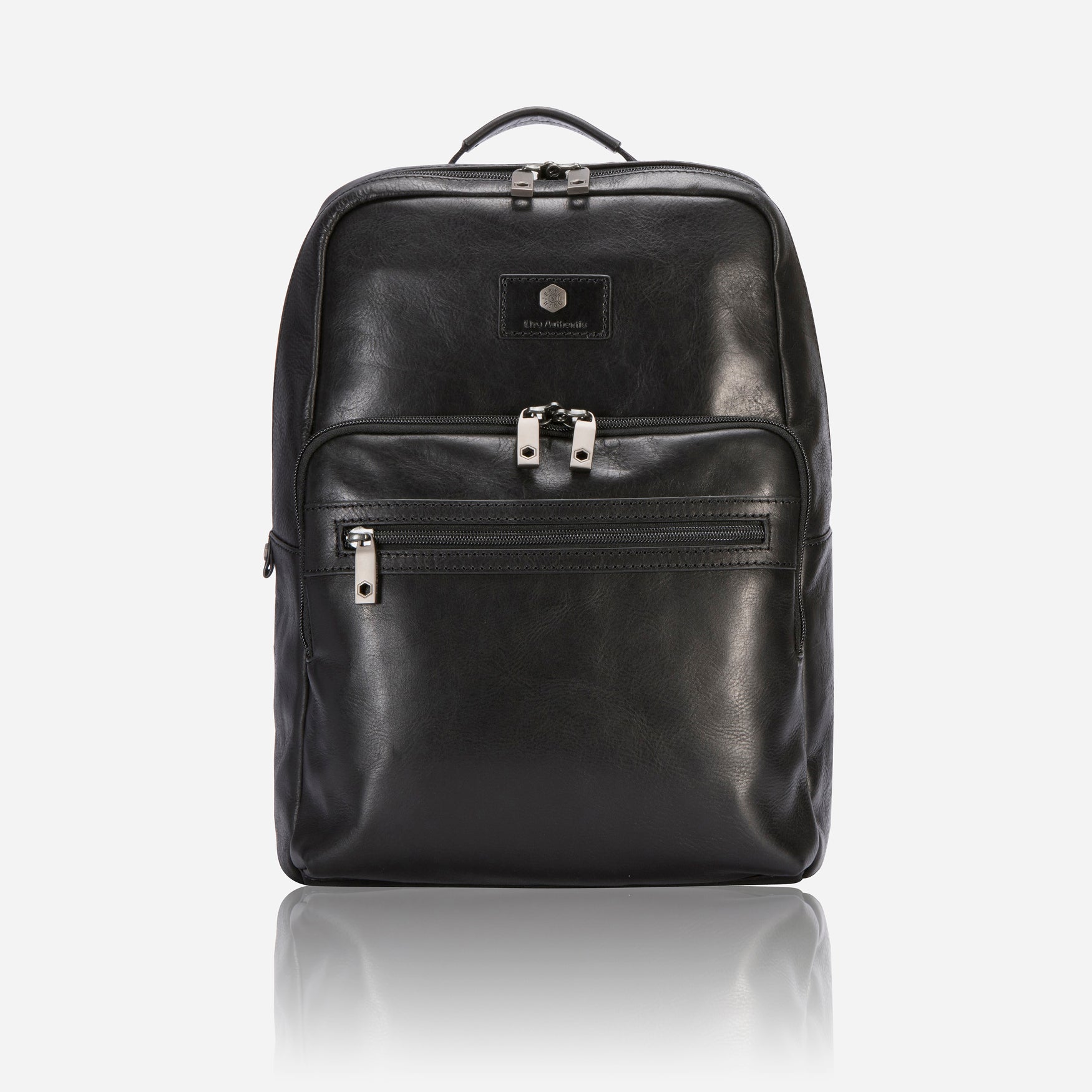 Compact Laptop Backpack in black, designed for laptops up to 42cm, featuring multiple compartments and padded straps for comfort.