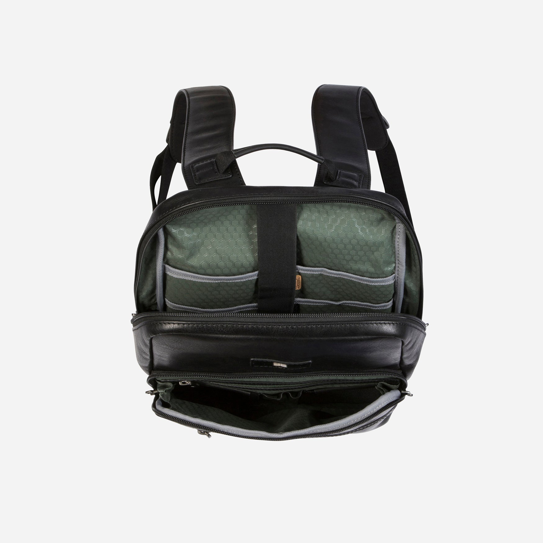 Compact Laptop Backpack in black, designed for laptops up to 42cm, featuring multiple compartments and padded straps for comfort.