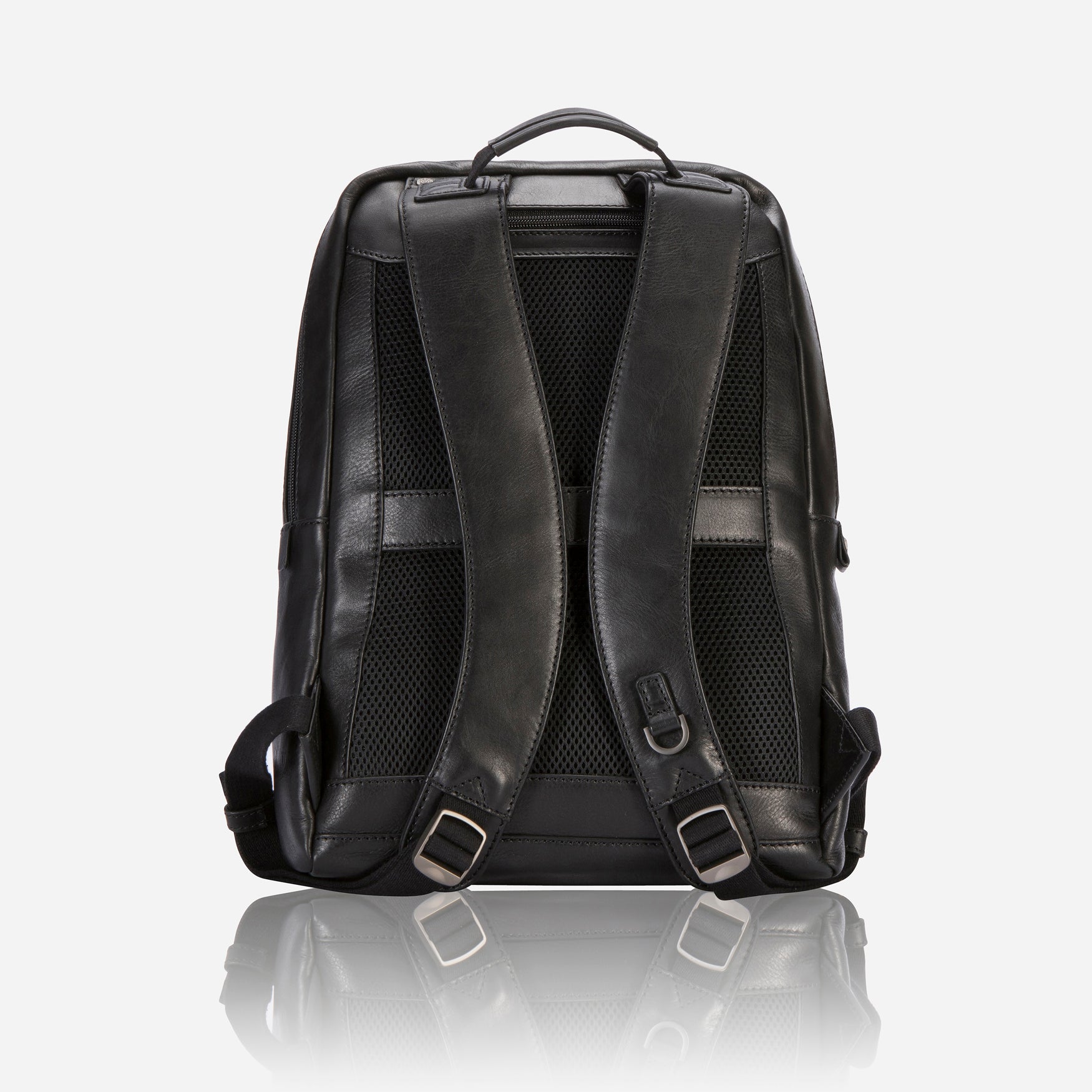 Compact Laptop Backpack in black, designed for laptops up to 42cm, featuring multiple compartments and padded straps for comfort.