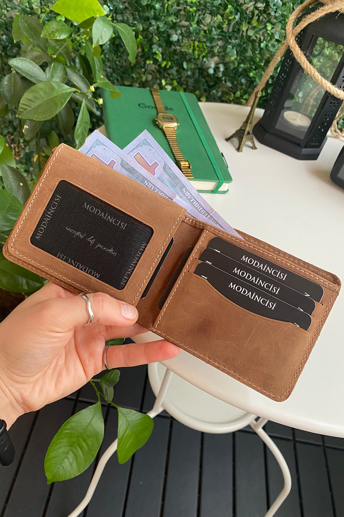 Cosmos Genuine Leather Trifold Classic Men's Wallet in various colors, showcasing its sleek design and high-quality leather.