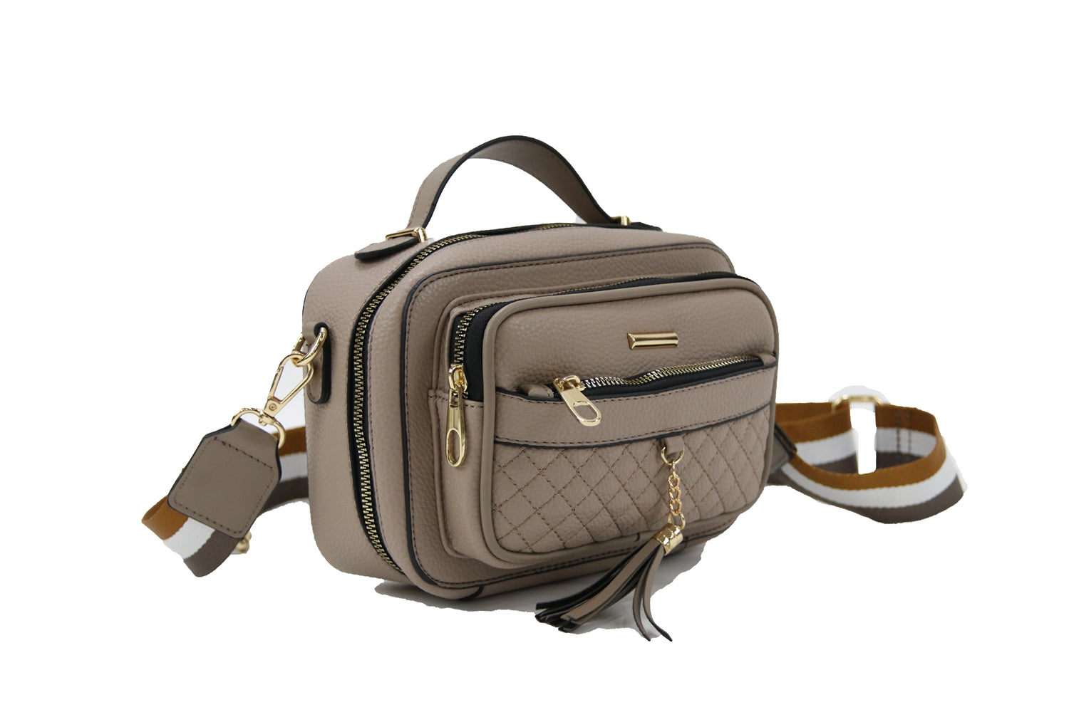 Stylish Crossbody C1740 bag with adjustable strap and multiple pockets.