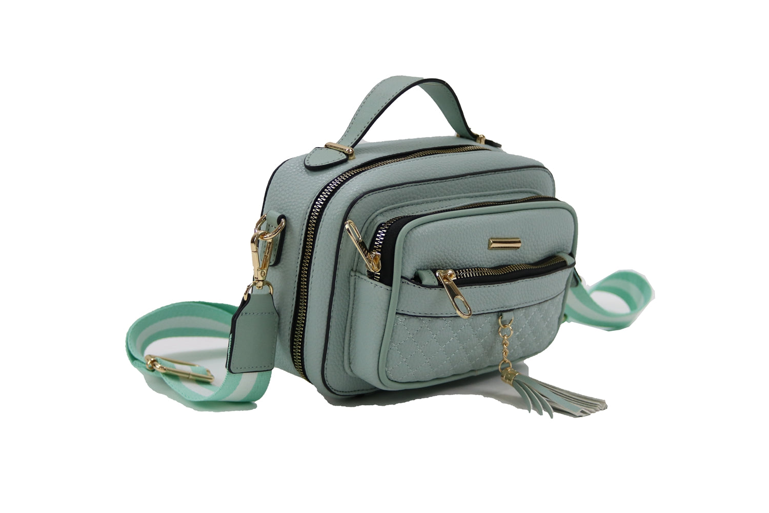 Stylish Crossbody C1740 bag with adjustable strap and multiple pockets.