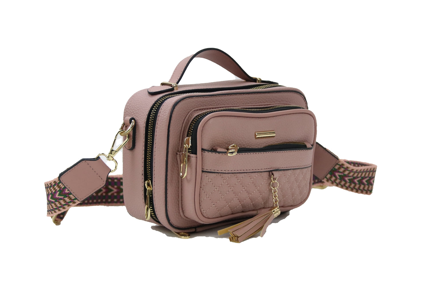 Stylish Crossbody C1740 bag with adjustable strap and multiple pockets.