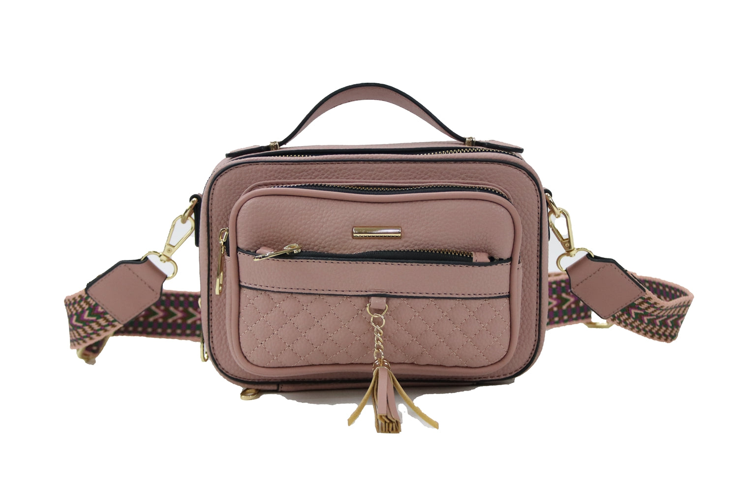 Stylish Crossbody C1740 bag with adjustable strap and multiple pockets.