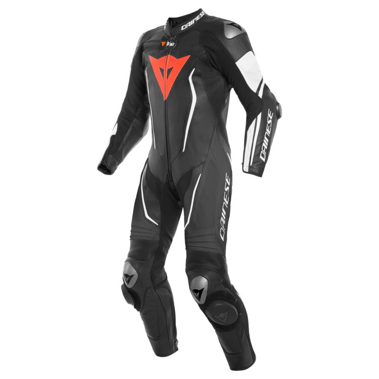 Black Dainese motorcycle racing suit.