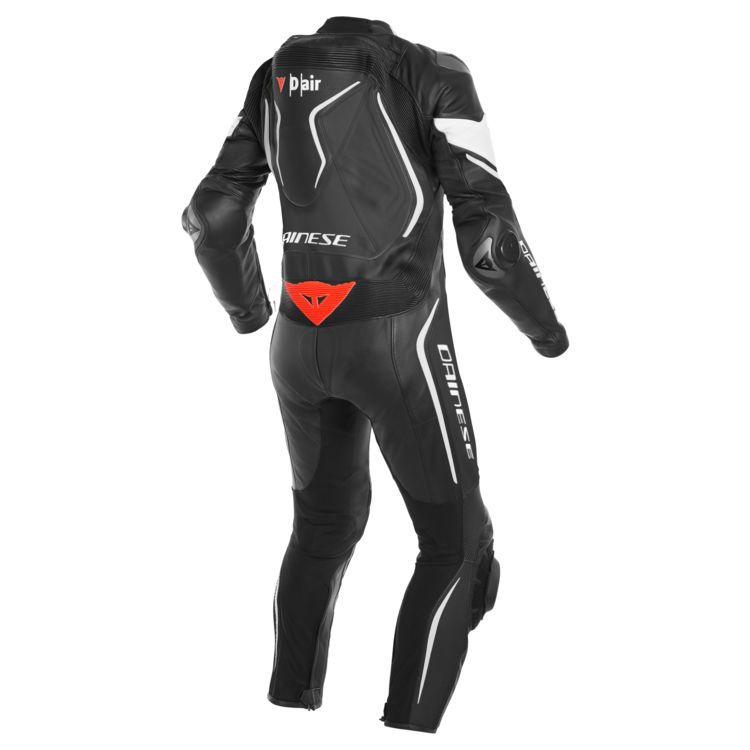 Back view motorcycle riding suit.