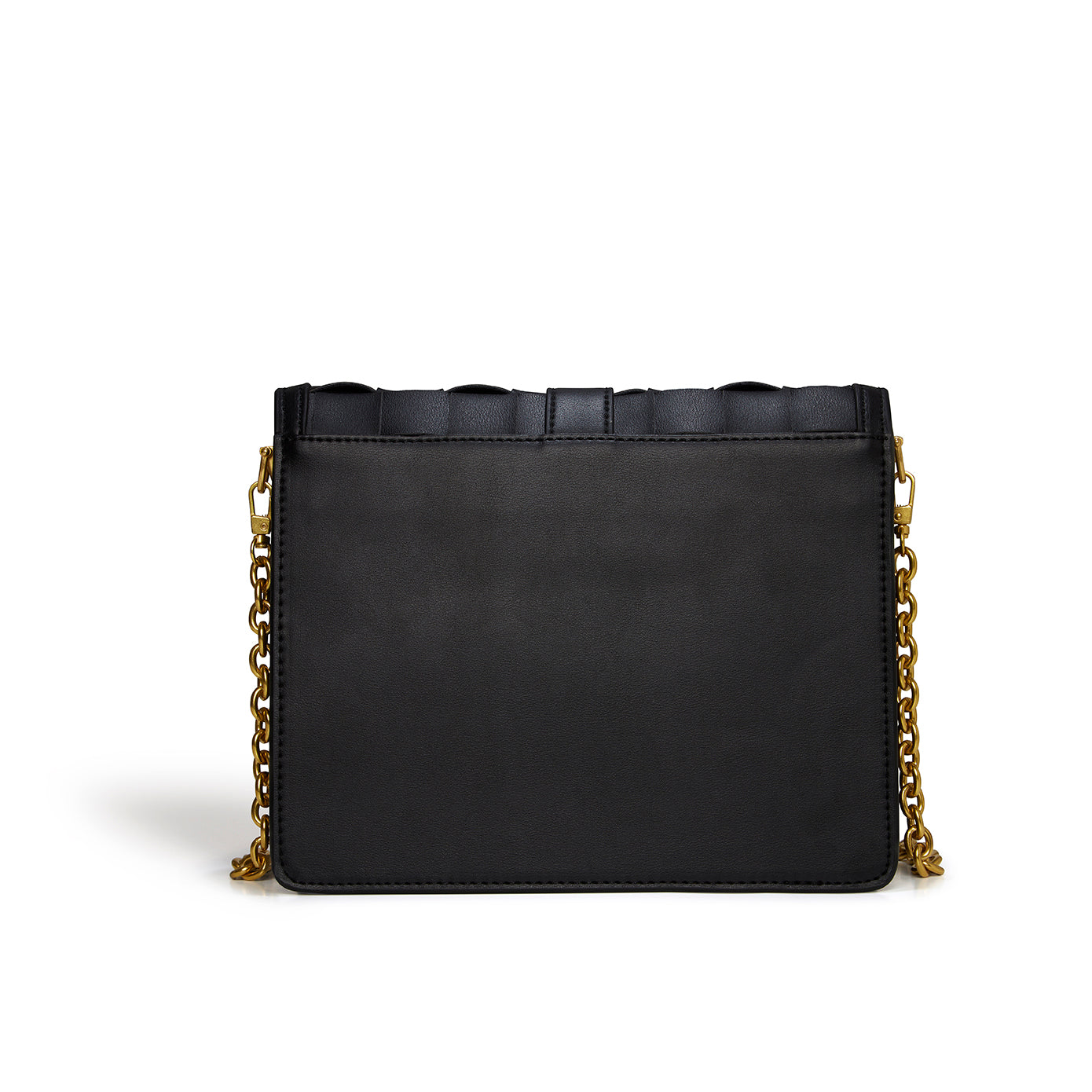 Daisy Black Vegan Shoulder & Crossbody Bag made from handwoven Blue Star Vegan leather with Matt Gold hardware.