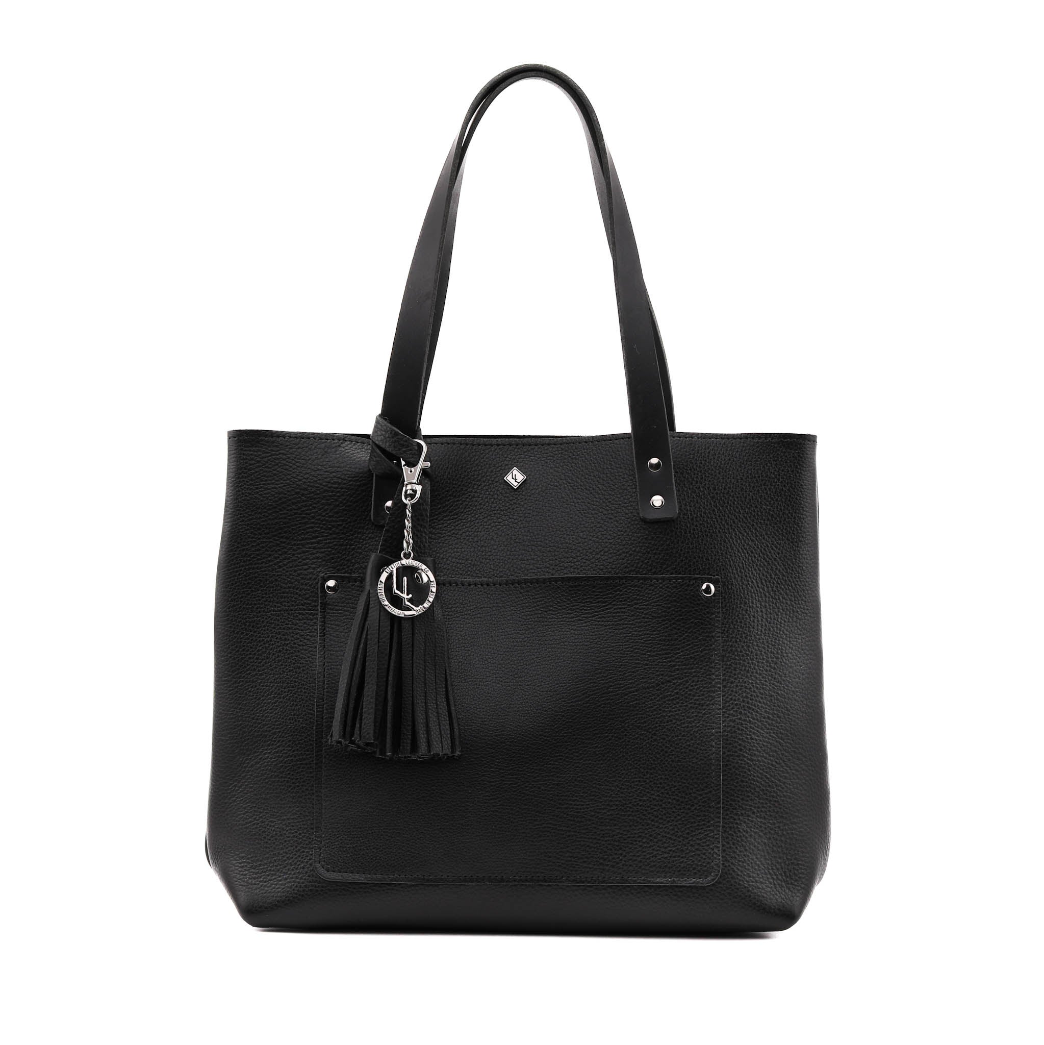 Deluxe Lifetime Tote in premium dyed leather, spacious design with interior pockets, perfect for everyday use.