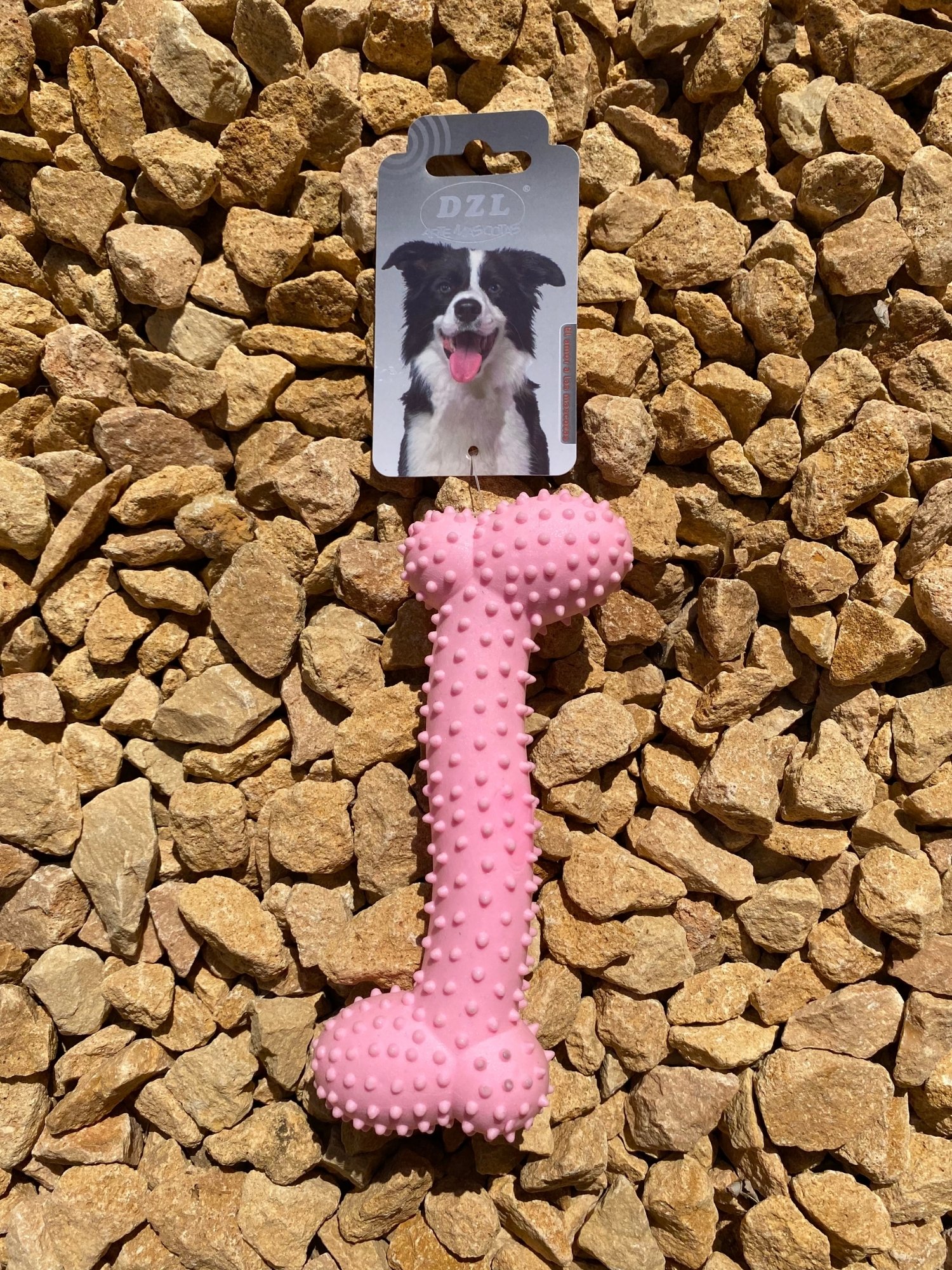 Dental Dog Chew Toy in blue and pink colors, designed for puppies to promote healthy chewing habits and dental care.