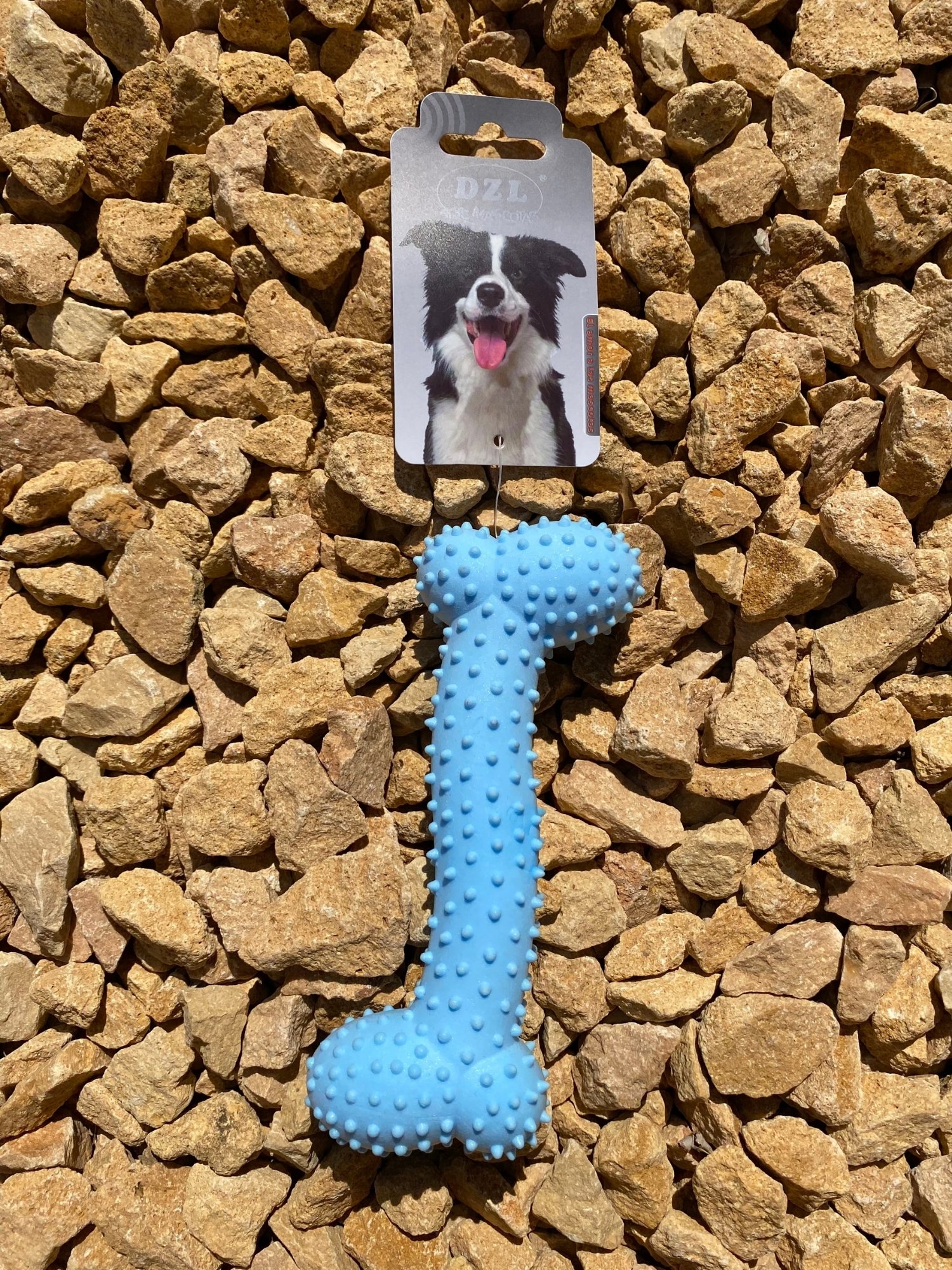 Dental Dog Chew Toy in blue and pink colors, designed for puppies to promote healthy chewing habits and dental care.