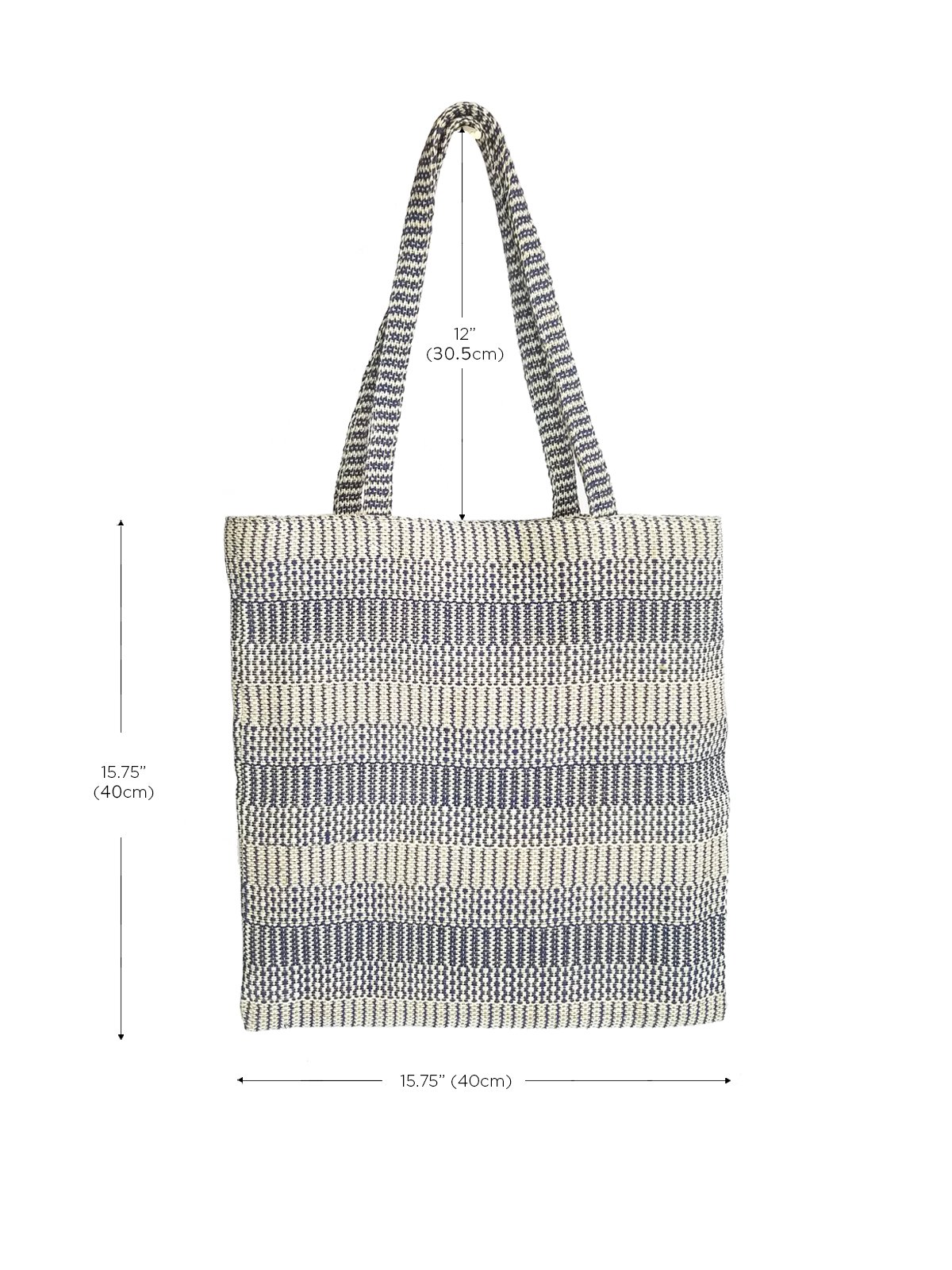 Dobi Daily Bag in Blue, made from handwoven jute-cotton fabric with soft handles, perfect for everyday use.