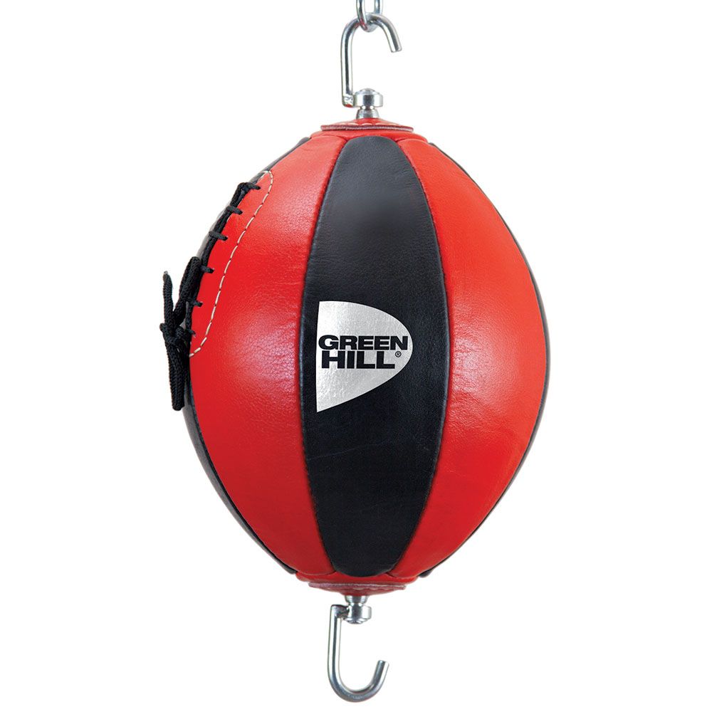 DOUBLE END BALL ALFA made of genuine leather in black and red colors, designed for training.