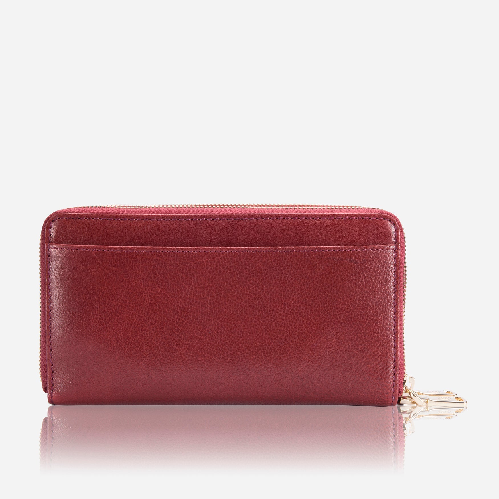 A stylish red Double Zip Wristlet Purse with two zippered compartments, perfect for organizing essentials.