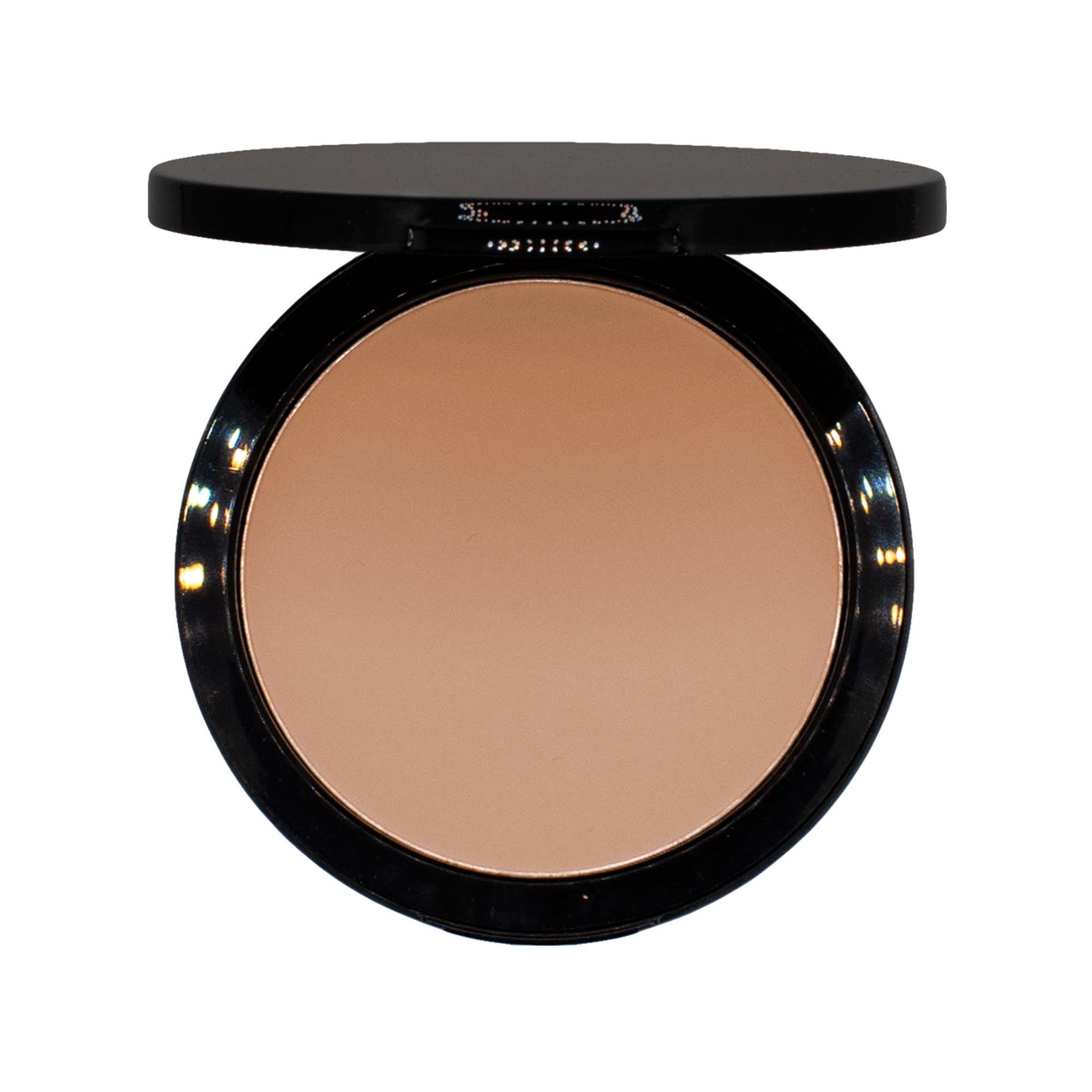 A compact of Dual Blend Powder Foundation in Ecru, showcasing its sleek design and powder texture, ideal for achieving a flawless complexion.