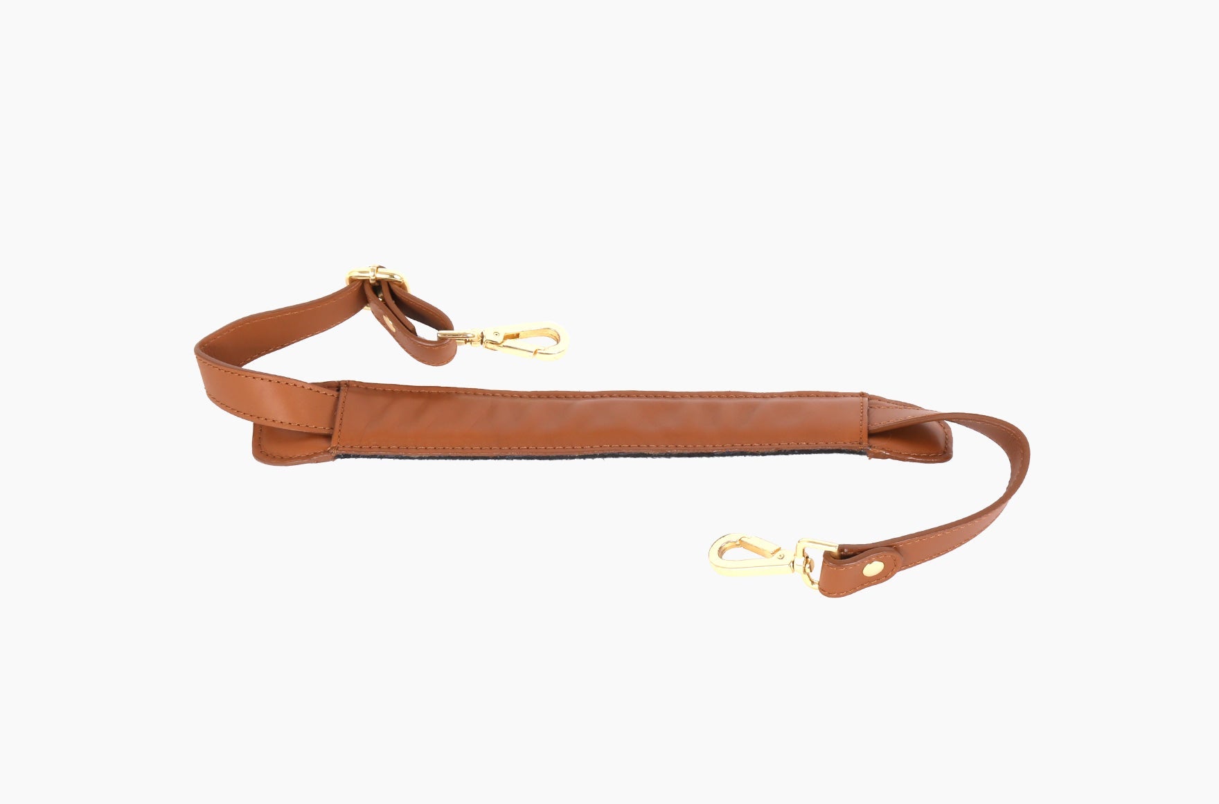 Detachable Duffle Bag Shoulder Strap made of Italian leather with adjustable length and dog hook closures.