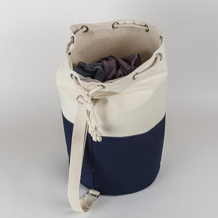 Dunes Drawstring Duffel bag in classic canvas with heavy rope closure and adjustable shoulder strap.