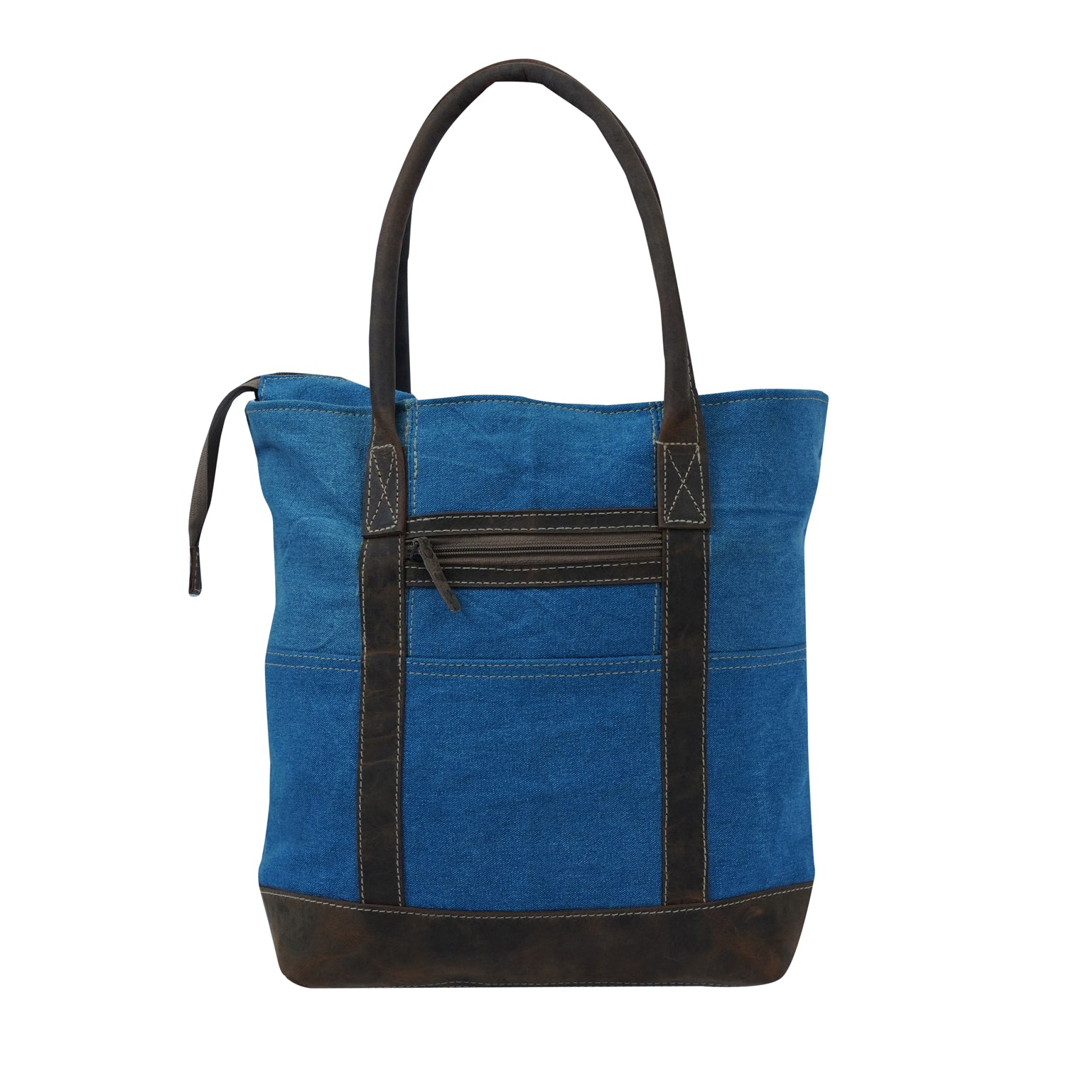 Eiro Tote Bag featuring a minimalist design with leather and denim elements, perfect for stylish everyday use.