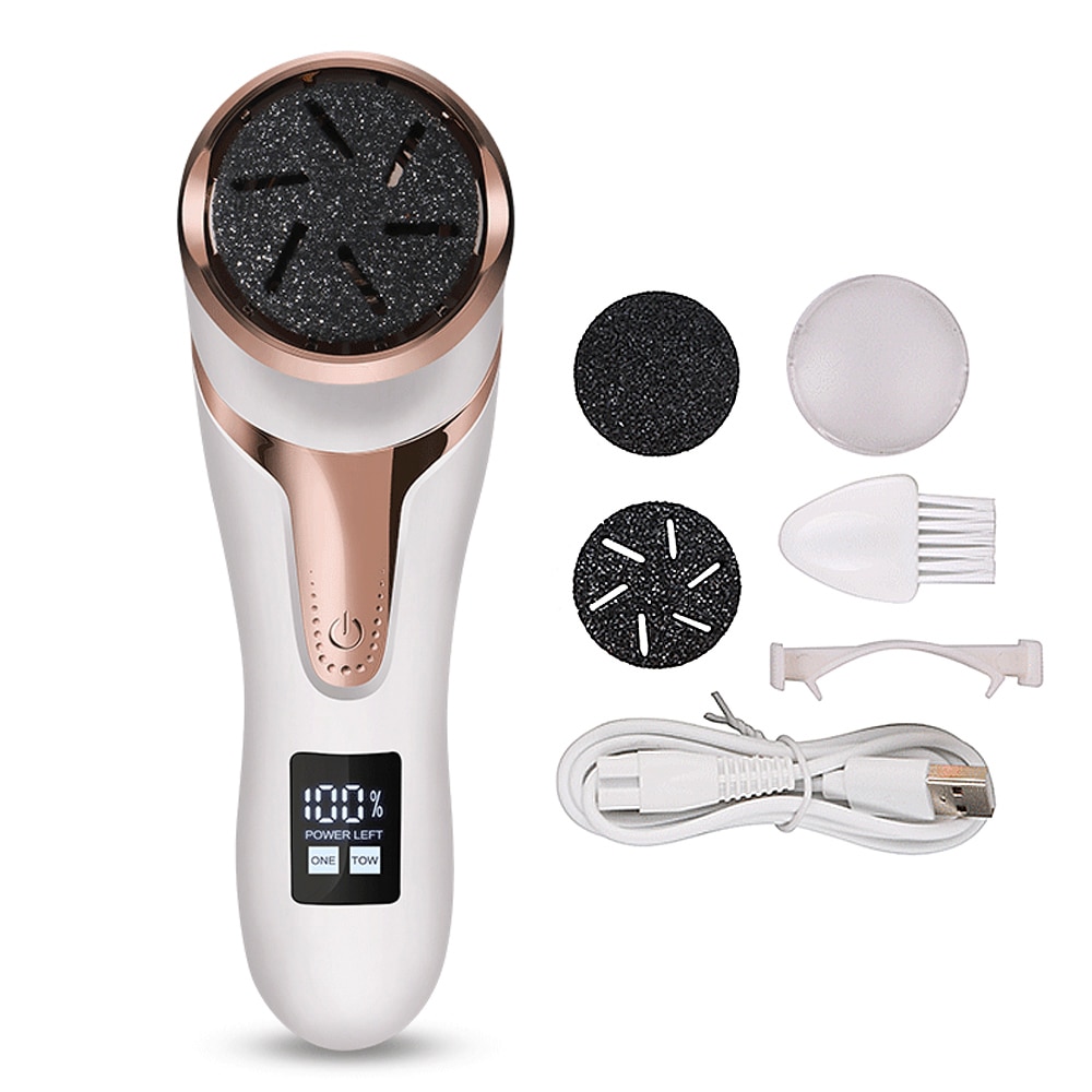 Electric Pedicure Tools Foot Care Kit with three grinding heads, designed for effective foot care and callus removal.