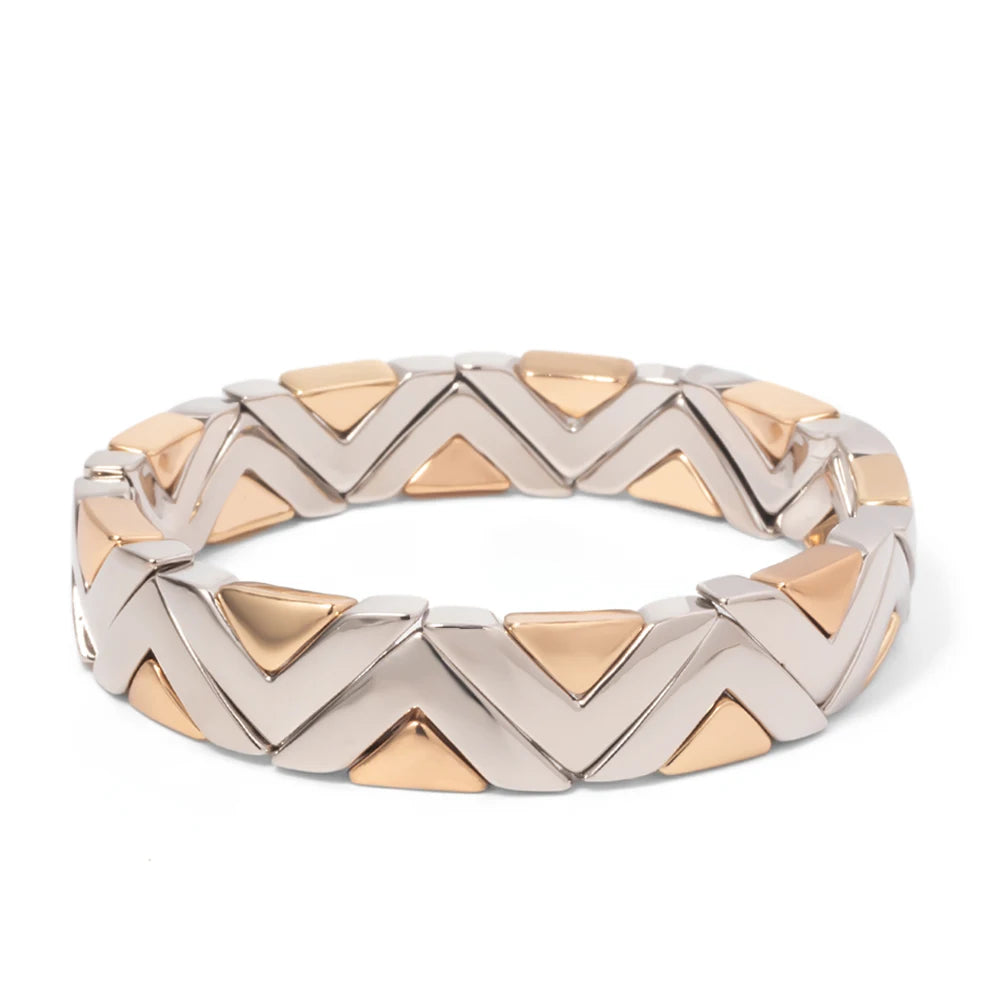 Elegant Bangle Bracelet made of zinc alloy, featuring a trendy beaded design suitable for unisex wear.