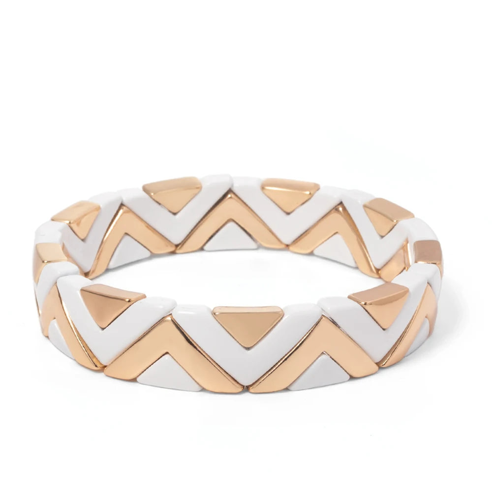 Elegant Bangle Bracelet made of zinc alloy, featuring a trendy beaded design suitable for unisex wear.