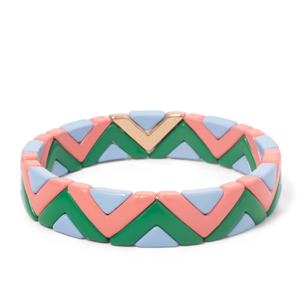 Elegant Bangle Bracelet made of zinc alloy, featuring a trendy beaded design suitable for unisex wear.