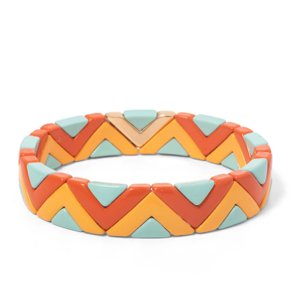 Elegant Bangle Bracelet made of zinc alloy, featuring a trendy beaded design suitable for unisex wear.