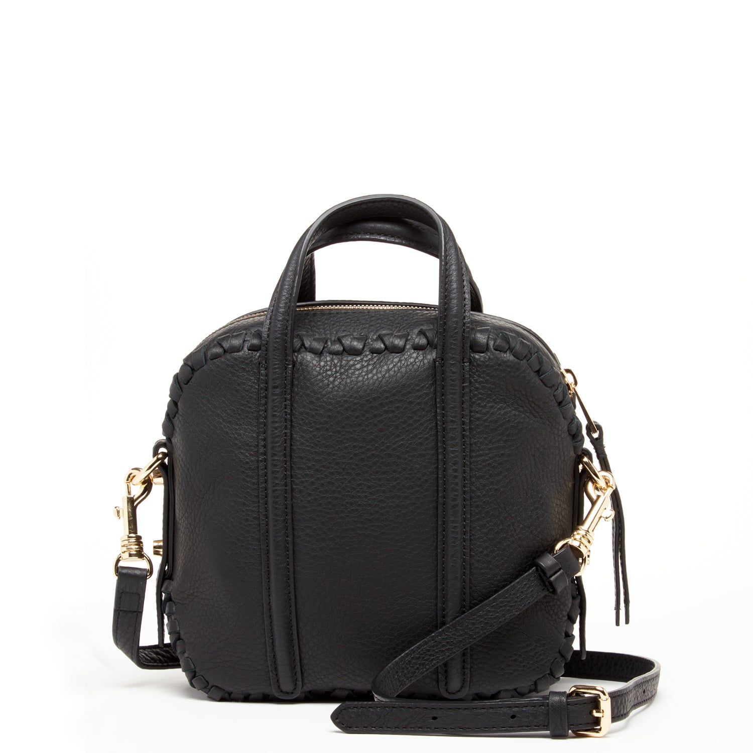 Evelyn Black Leather Crossbody Bag featuring premium Italian leather, spacious interior, and adjustable strap.