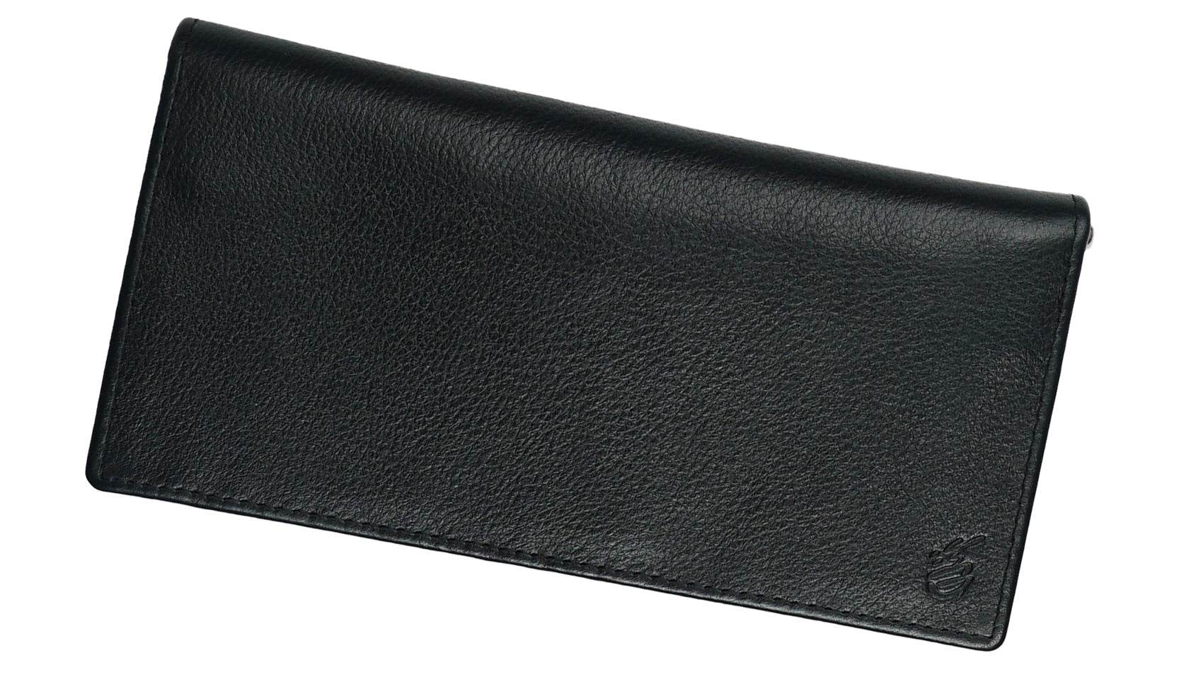 Executive Leather Long Wallet in black, featuring a sleek design with multiple compartments and credit card slots.