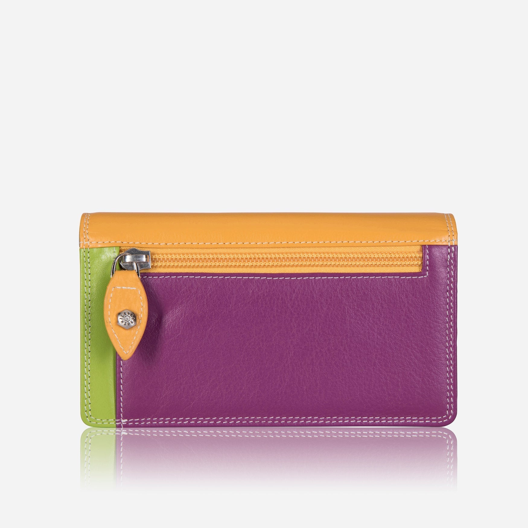 A colorful ladies coin purse featuring vibrant patterns, perfect for holding coins and small essentials.