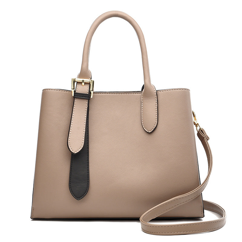 Fashion Casual Solid Color Messenger Handbag for Ladies, featuring a durable PU fabric, spacious interior, and soft handle for comfortable carrying.