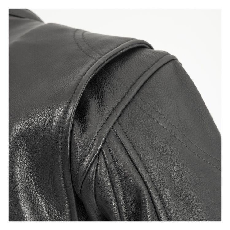 First Manufacturing Indy Jacket made from drum-dyed naked cowhide leather, featuring multiple pockets and ventilation for motorcycle riders.