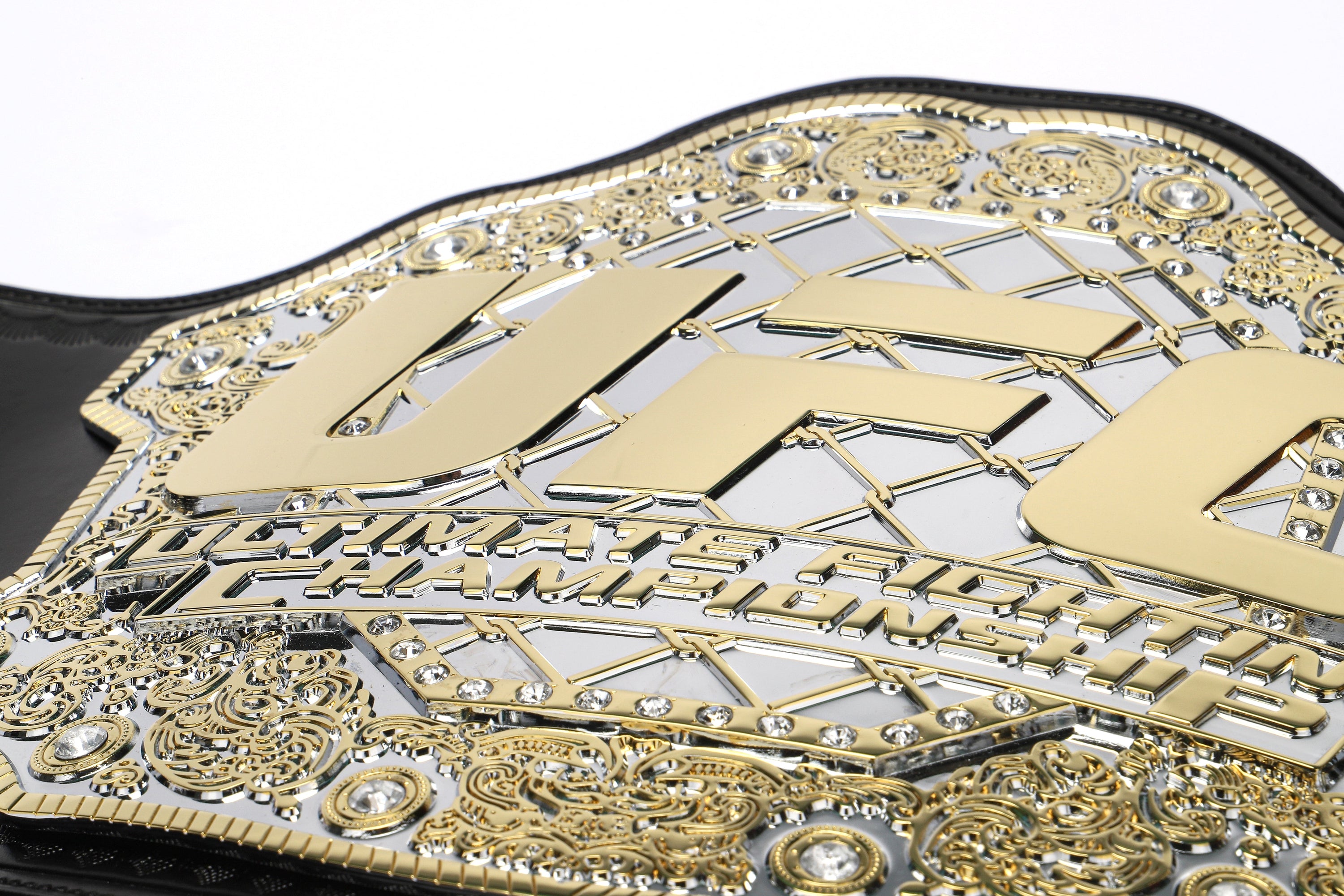 Forrest Griffin Signed UFC Replica Classic Championship Belt displayed elegantly, showcasing its detailed design and autograph.