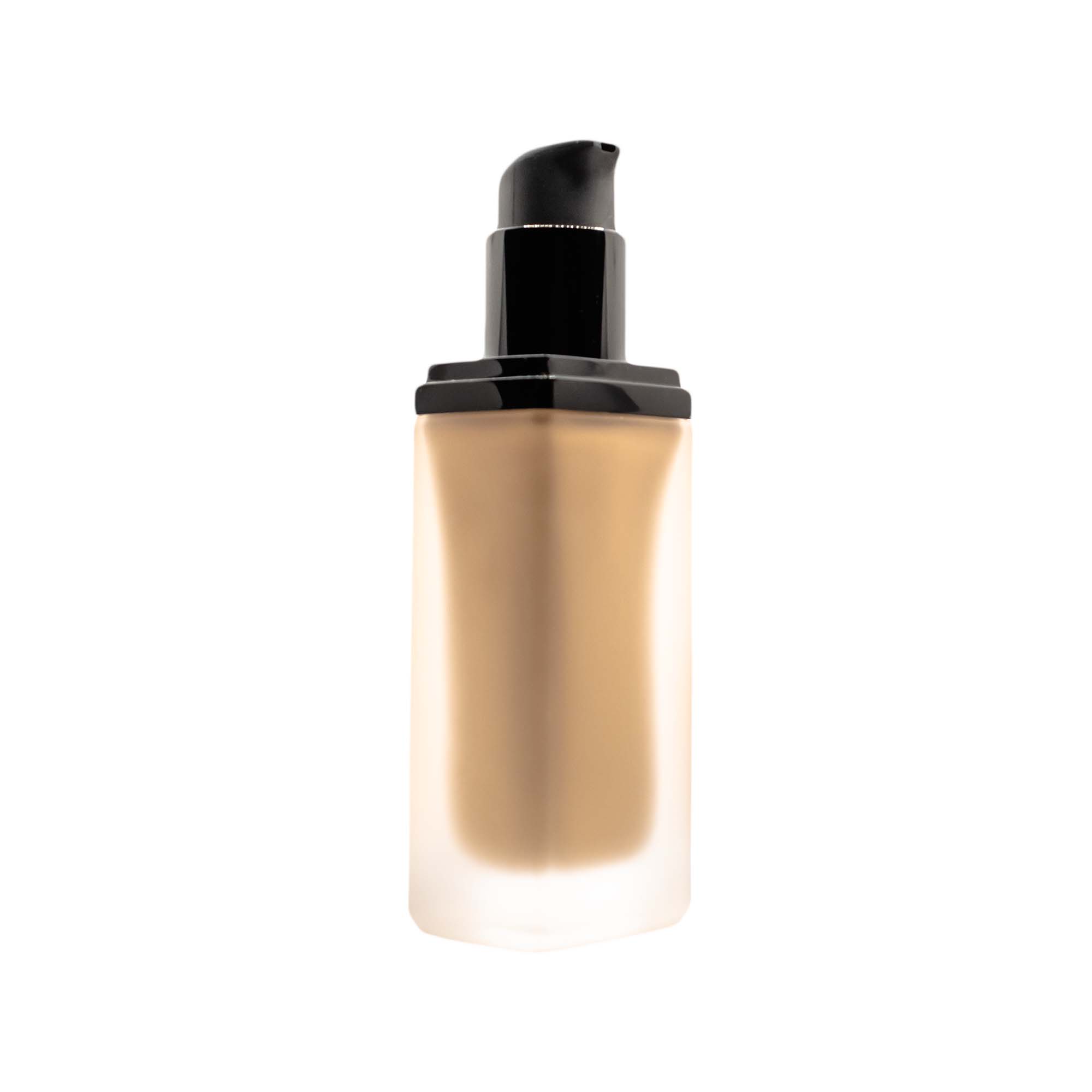 A bottle of Foundation with SPF - Bronze Night showcasing its sleek design and rich bronze color, perfect for achieving a natural glow.