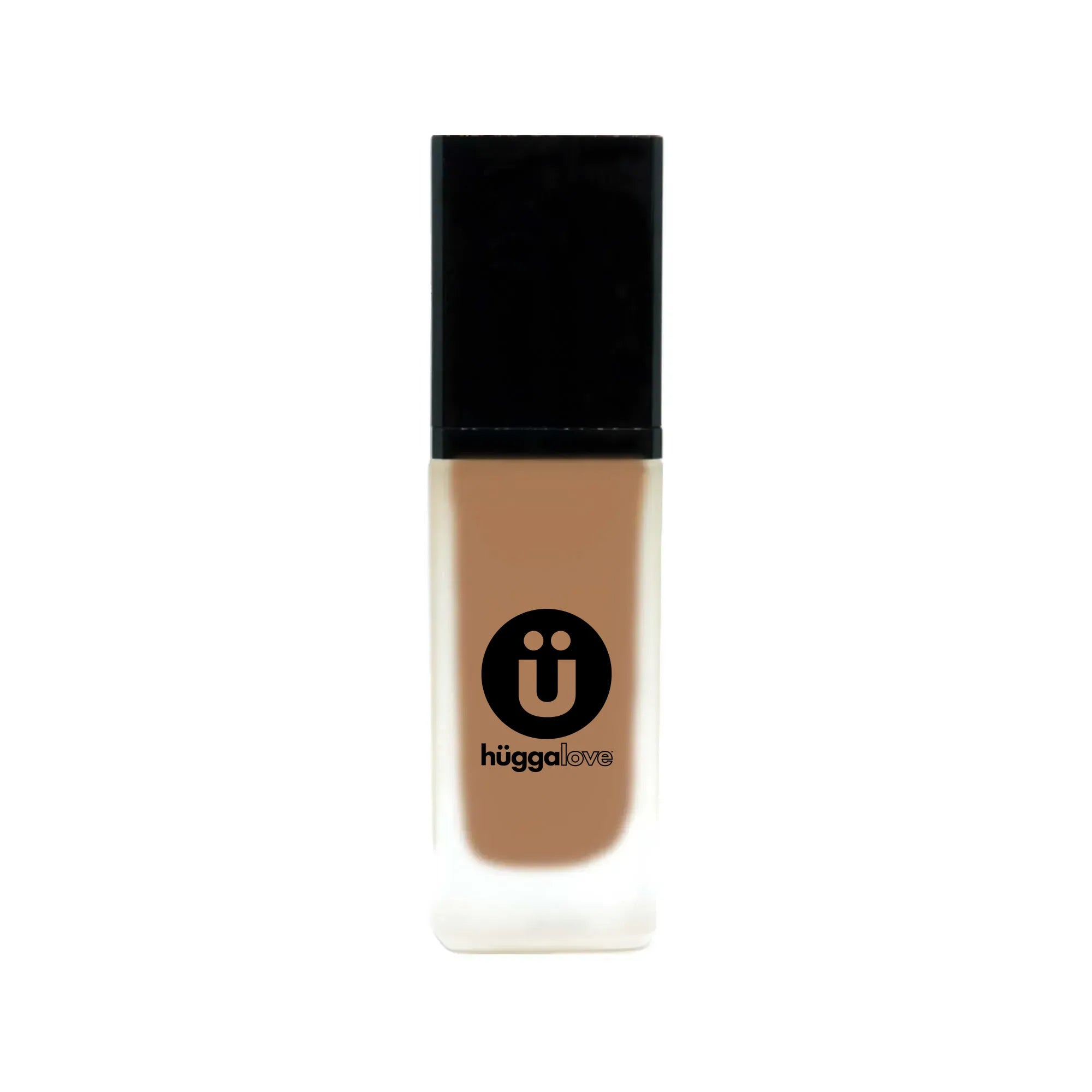 Foundation with SPF in Rich Caramel, showcasing its natural glow finish and recyclable packaging.