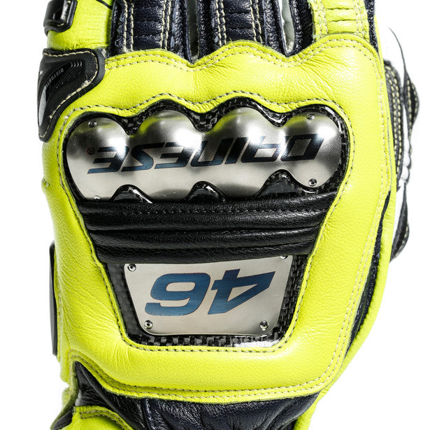 Full Metal 6 Replica Valentino Gloves featuring carbon fiber and titanium protection, designed for maximum comfort and control.