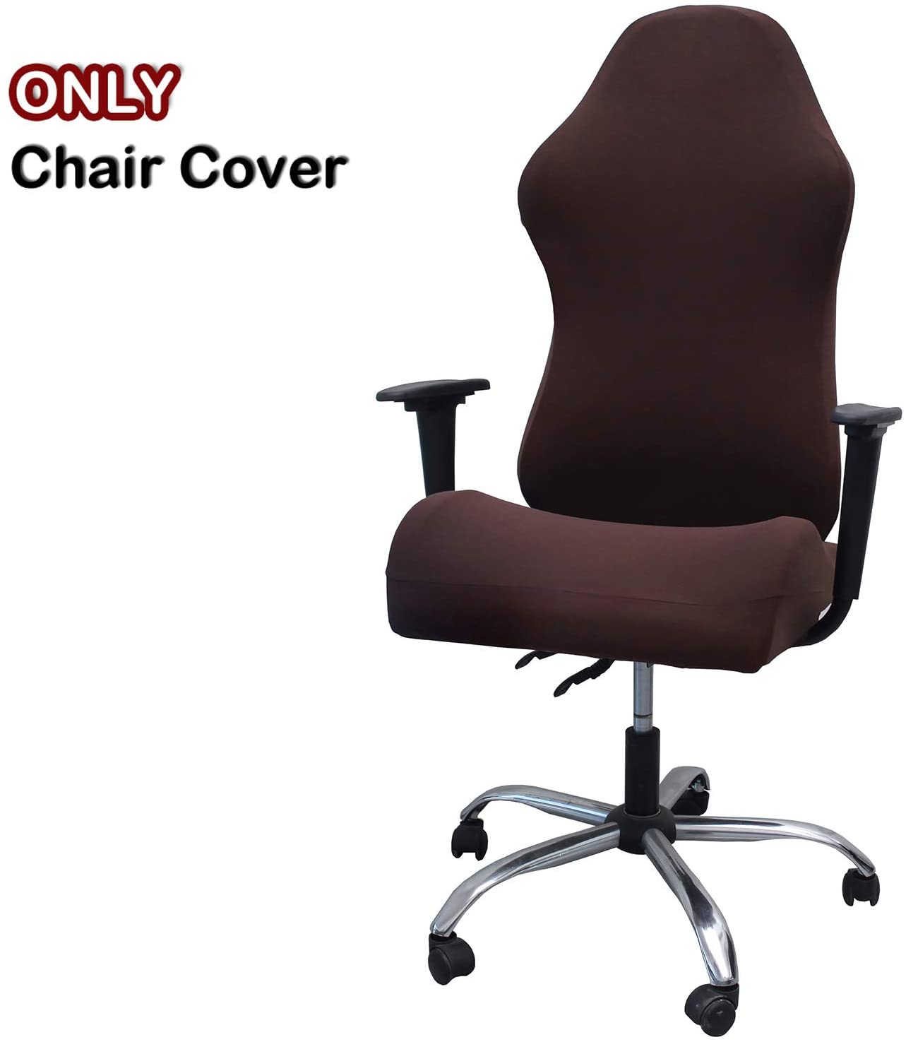 Gaming chair cover slipcover in solid color, designed for computer desk chairs, showcasing its fit and material.