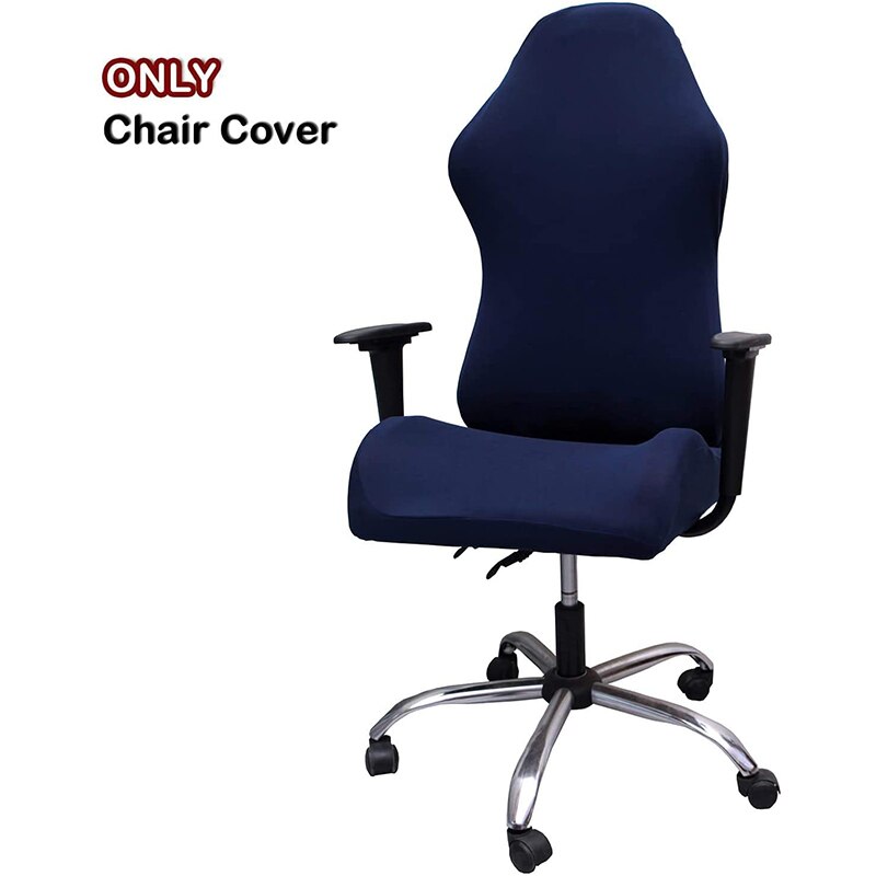 Gaming chair cover slipcover in solid color, designed for computer desk chairs, showcasing its fit and material.