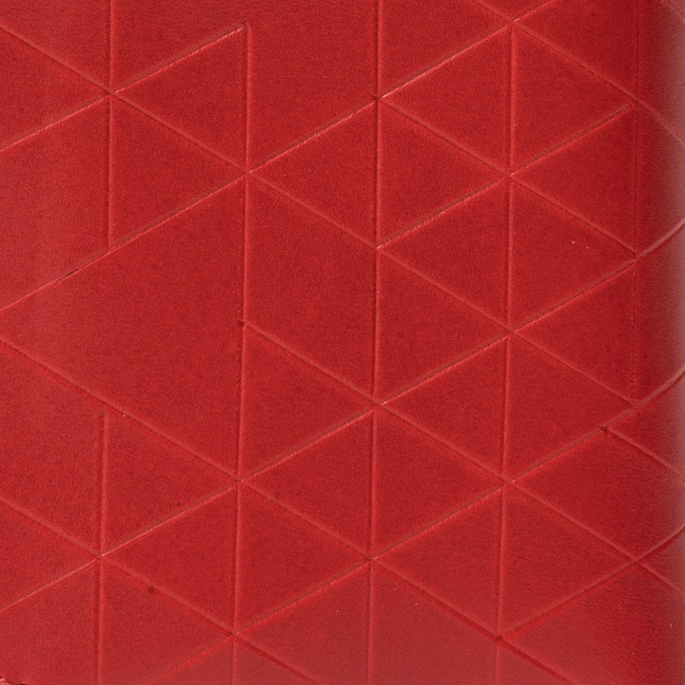 Geometric Design Leather iPad Case showcasing premium leather and wool felt lining, handcrafted with precision.