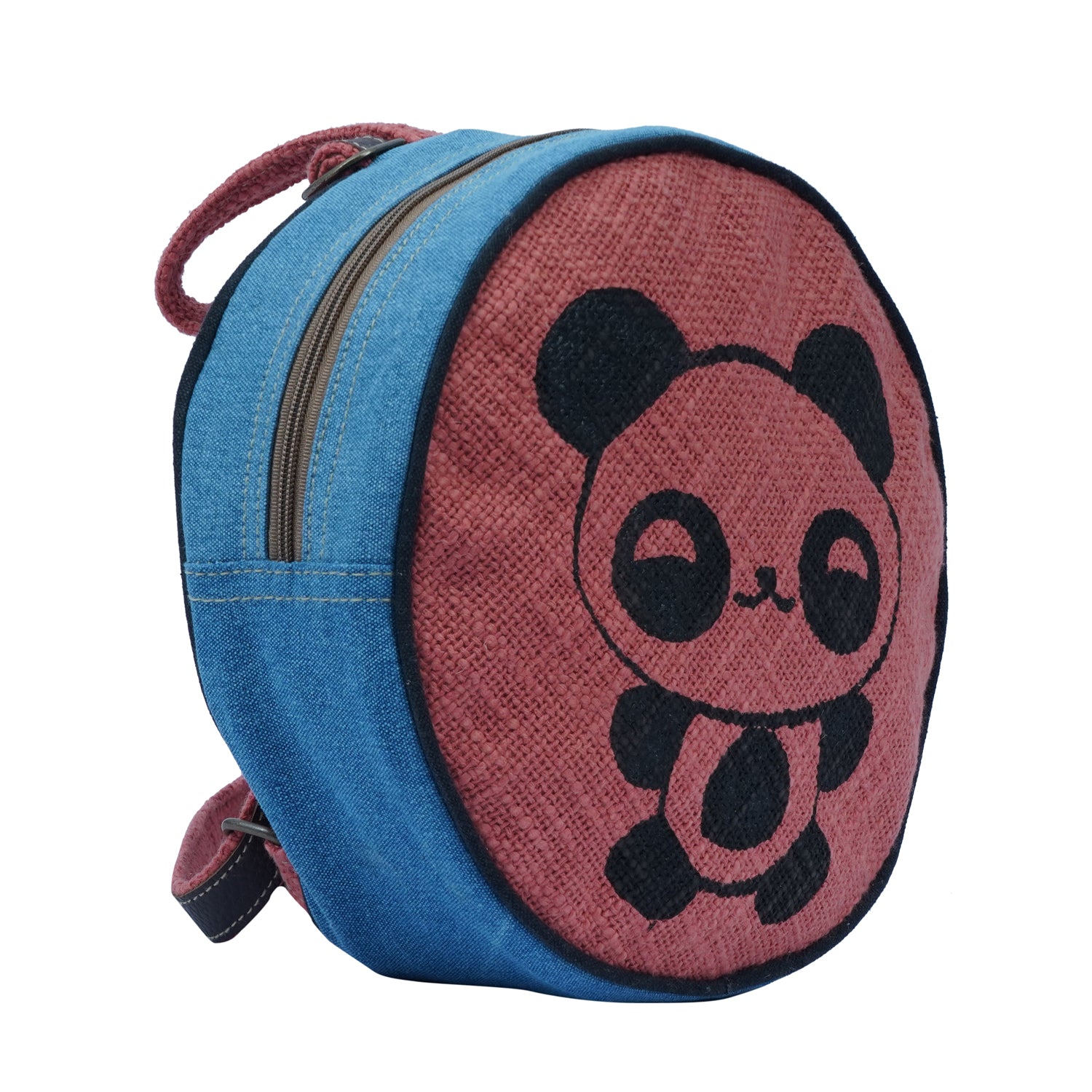 A stylish round Glor Canteen Bag designed for kids and teenagers, featuring a vintage-inspired look suitable for outdoor activities.