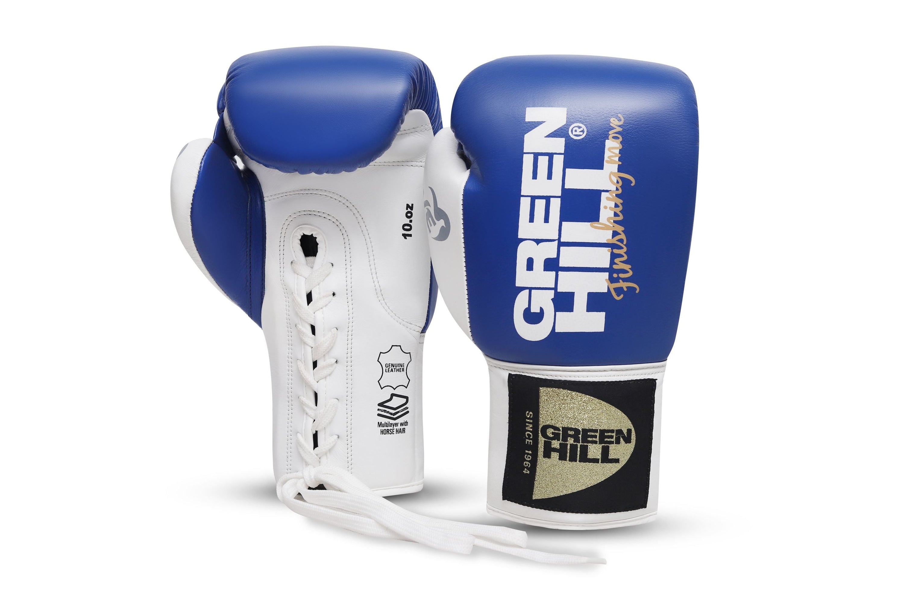 Green Hill Boxing Gloves DOVE in black and white, showcasing premium leather and multi-layered padding for safety.