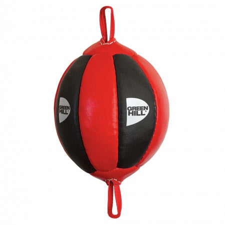 Green Hill DOUBLE END BALL GAMMA in black and red genuine leather, designed for training.