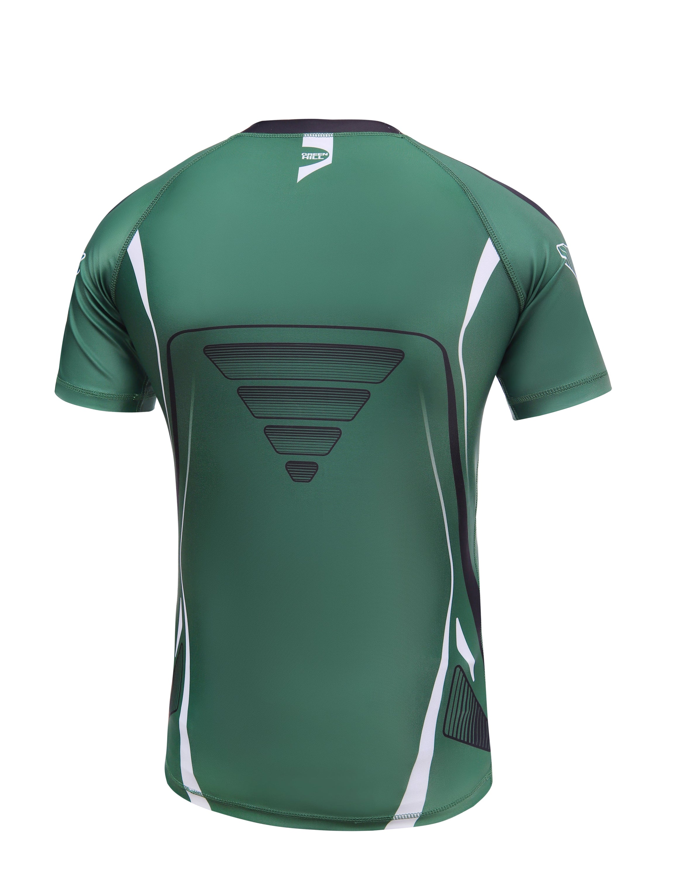 Green Hill IMMAF Approved Rash Guard in vibrant green, made from durable Polyester Lycra, designed for martial arts training and competition.