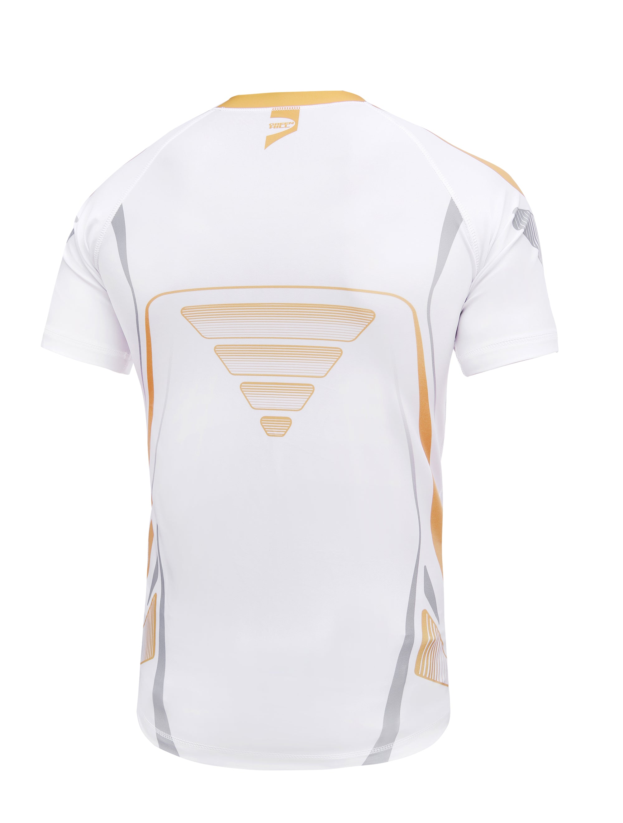 Green Hill IMMAF Approved Rash Guard in white, made from durable Polyester Lycra, designed for martial arts training and competition.