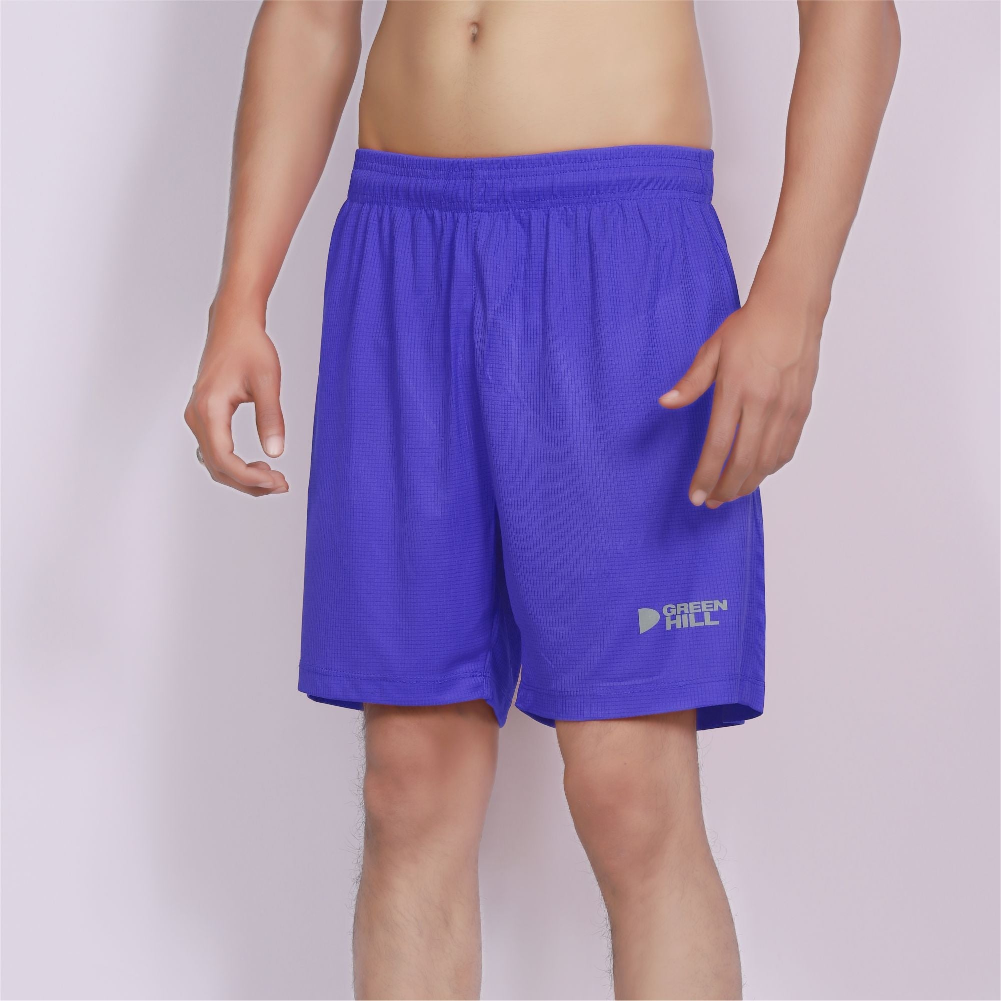 Green Hill Men Running GYM Shorts in a pack of 2, featuring a lightweight design, elastic waistband, and dual zippered pockets.