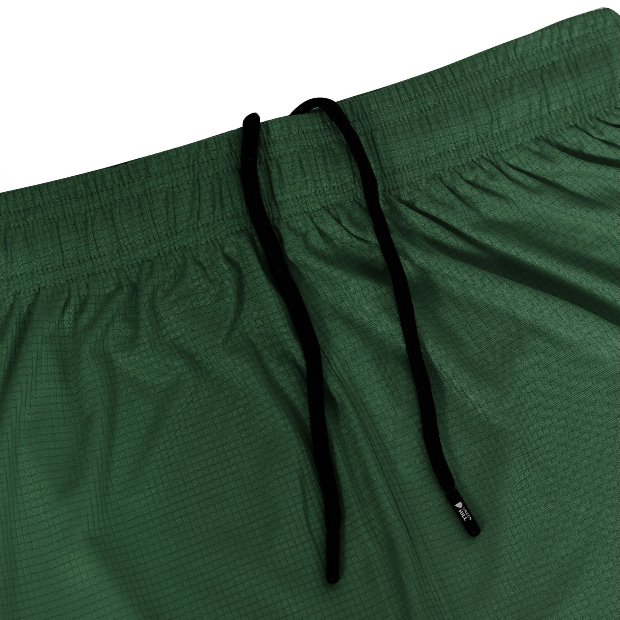 Green Hill Men Running GYM Shorts in a pack of 2, featuring a lightweight design, elastic waistband, and dual zippered pockets.